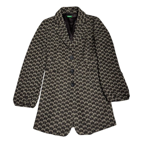 UNITED COLORS OF BENETTON Vintage 90s Luxury Designer Brown Coat Womens 2XS - Picture 1 of 6